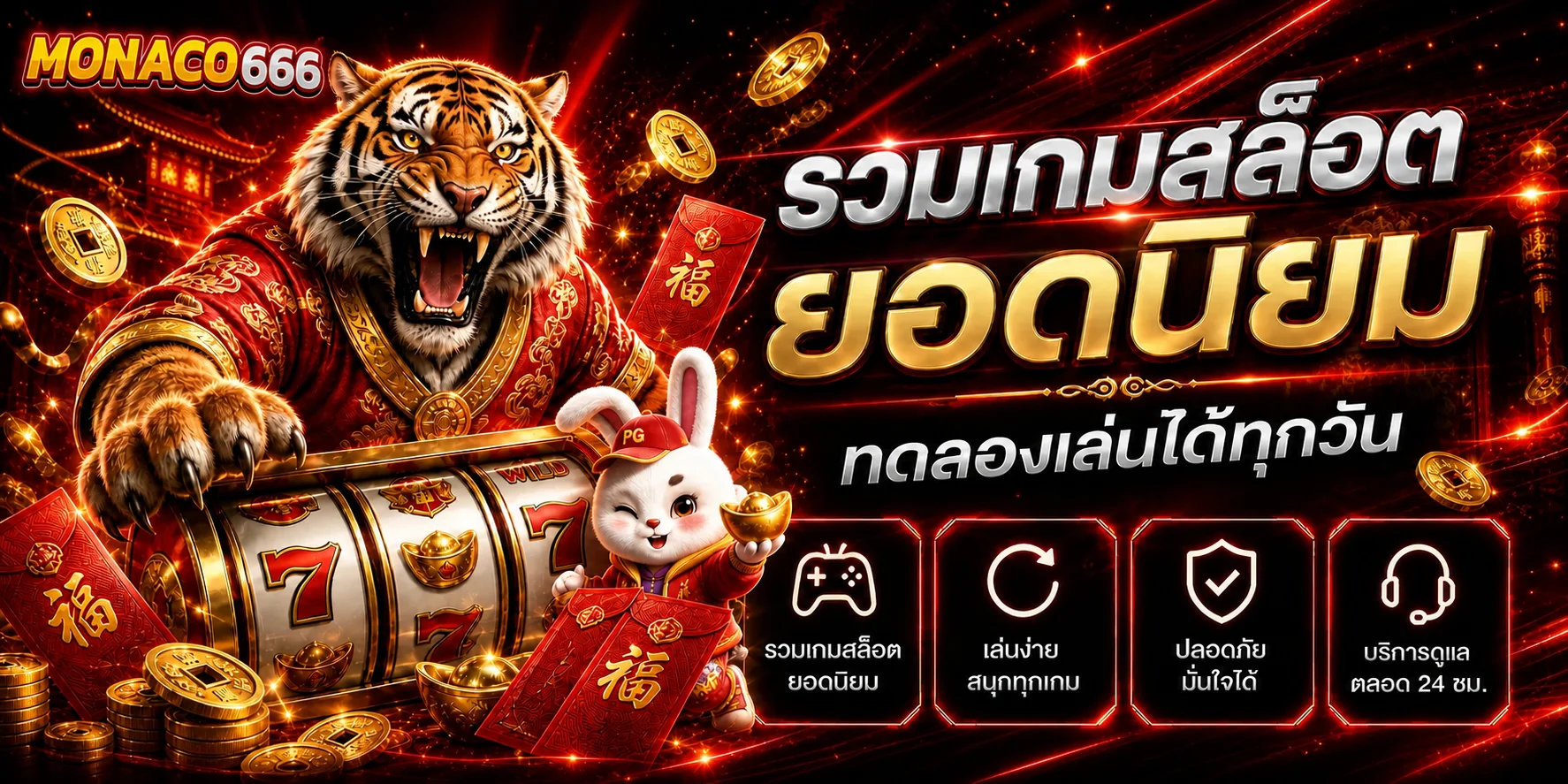 รวมเกมสล็อตทดลองเล่น MONACO666